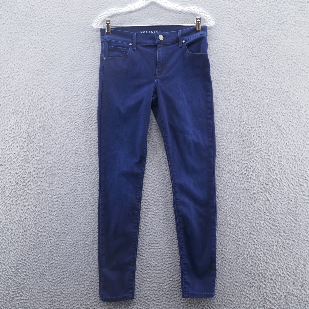 Mott & Bow Womens Mid Rise Skinny Jeans Indigo Blue Size 28x28 MSKI_ANN_6MON